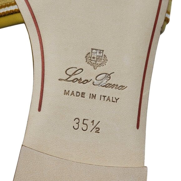 Loro Piana The Suitcase Stripe Sandals in Yellow $750 - Picture 7 of 13